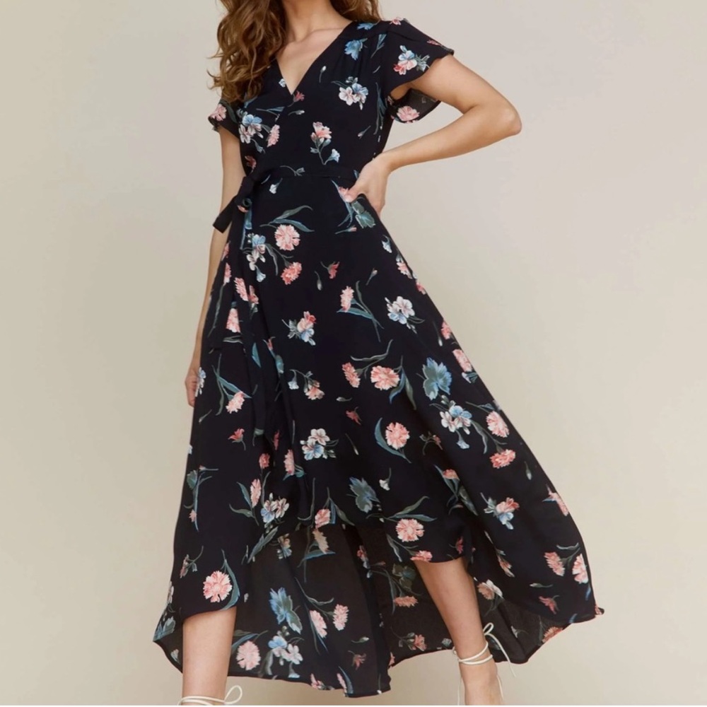 Christy Dawn Autumn Night Carnation Black Dress